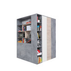 Szafa Sam 135 PRAWA/LEWA Biały Lux/Beton/Dąb