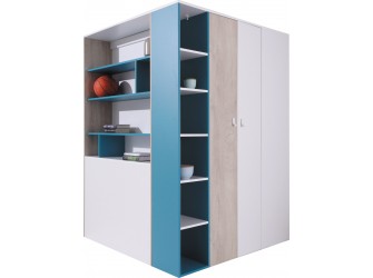 Szafa Plan 135 PRAWA/LEWA Biały Lux/Dąb/Morski