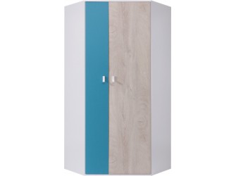 Szafa Plan 90 PRAWA/LEWA Biały Lux/Dąb/Morski narożna