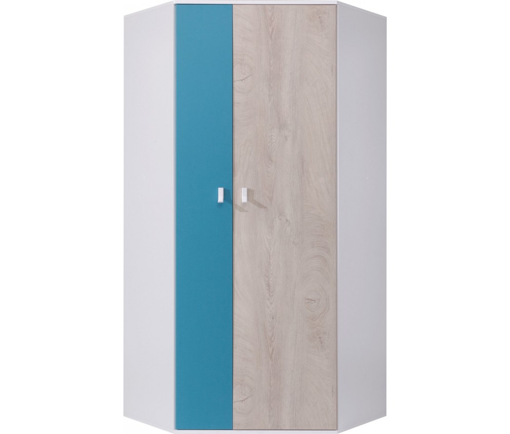 Szafa Plan 90 PRAWA/LEWA Biały Lux/Dąb/Morski narożna