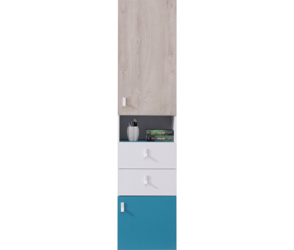 Szafa Plan 45 2D2SZ Biały Lux/Dąb/Morski LEWA/PRAWA