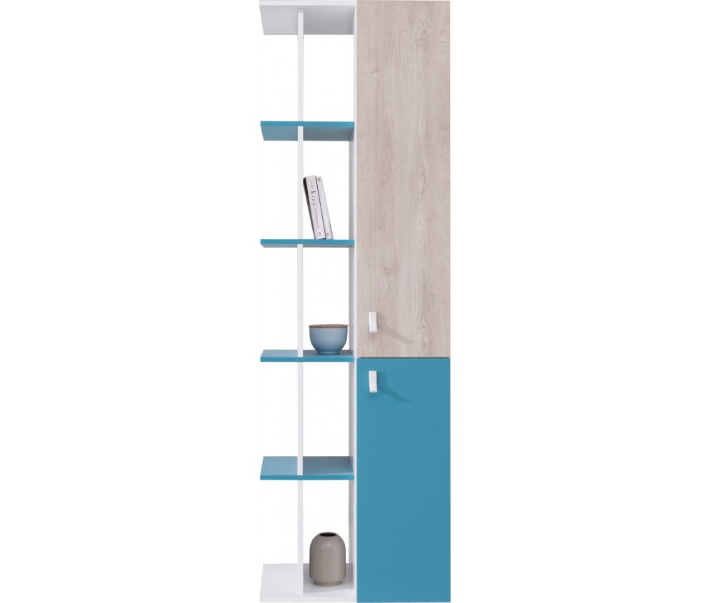 Regał Plan 60 2D Biały Lux/Dąb/Morski