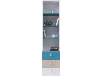 Regał Plan 45 3SZ Biały Lux/Dąb/Morski