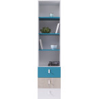 Regał Plan 45 3SZ Biały Lux/Dąb/Morski