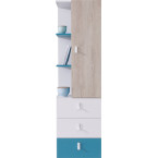 Regał Plan 45 3SZ1D Biały Lux/Dąb/Morski