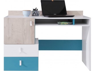 Biurko Plan 125 Biały Lux/Dąb/Morski