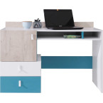 Biurko Plan 125 Biały Lux/Dąb/Morski