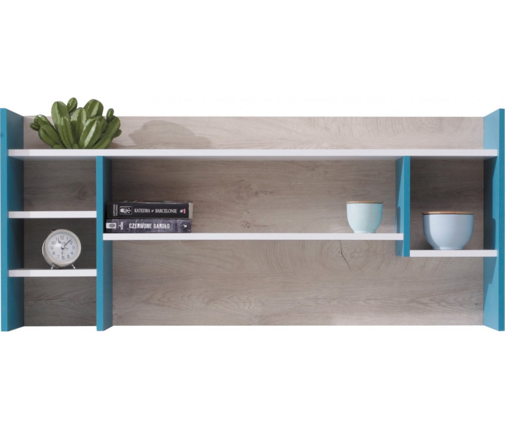 Półka Plan 125 Biały Lux/Dąb/Morski