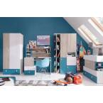 Półka Plan 125 Biały Lux/Dąb/Morski