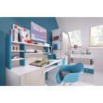 Półka Plan 125 Biały Lux/Dąb/Morski