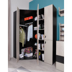 Szafa Plan 90 PRAWA/LEWA Biały Czarny/Dąb/Beż