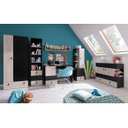 Regał Plan 60 2D Czarny/Dąb/Beż