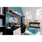 Biurko Plan 125 Czarny/Dąb/Beż