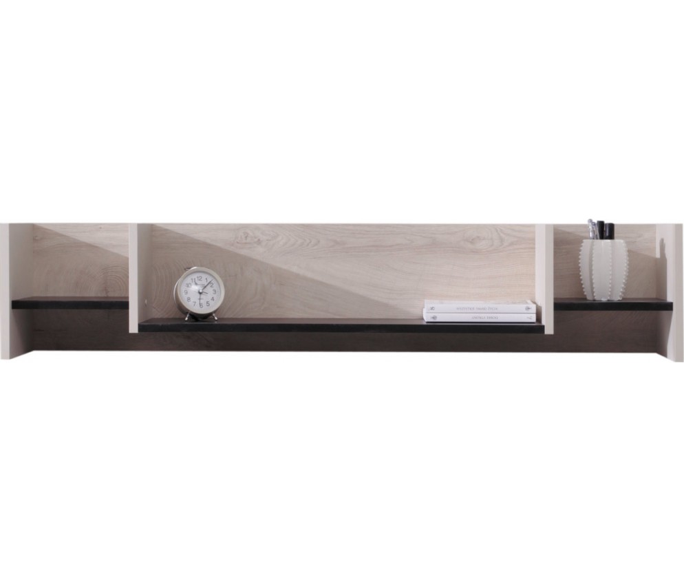 Półka Plan 125 Czarny/Dąb/Beż z przegródkami