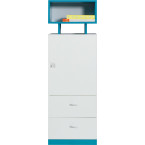 Regał Kamaro 45 1D2SZ Biały Lux/ Turkus prawy/lewy