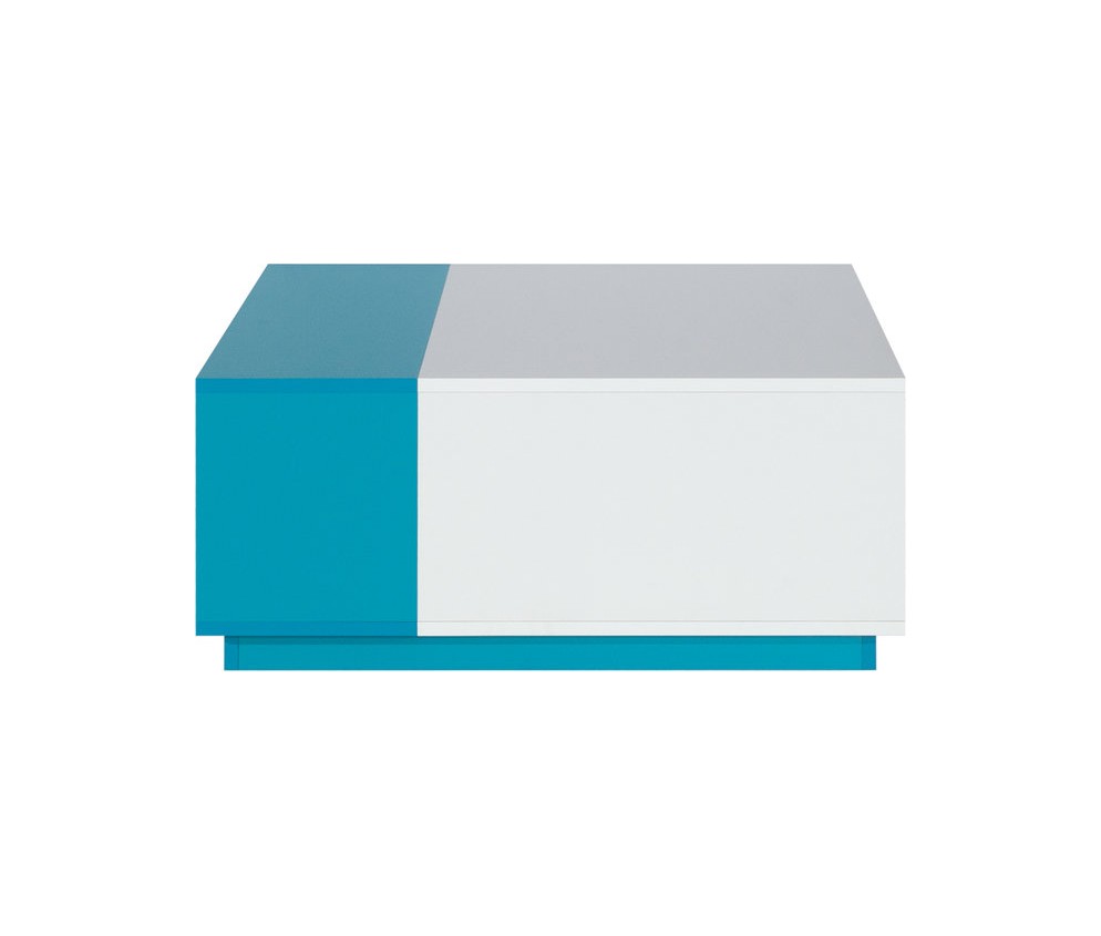 Stolik Kamaro 80 Biały Lux/ Turkus