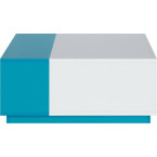 Stolik Kamaro 80 Biały Lux/ Turkus