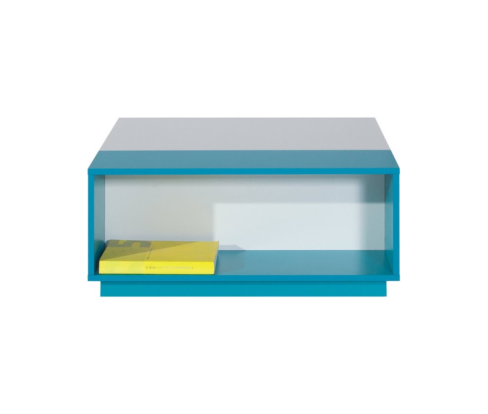 Stolik Kamaro 80 Biały Lux/ Turkus