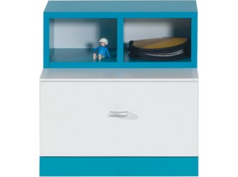 Stolik nocny Kamaro 1SZ 40 Biały Lux/ Turkus