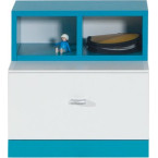 Stolik nocny Kamaro 1SZ 40 Biały Lux/ Turkus