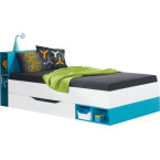 Łóżko Kamaro 90 Biały Lux/ Turkus