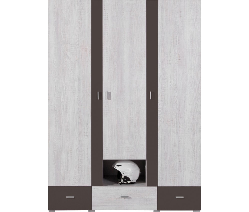 Szafa Naomi 140 3D3SZ Sosna Bielona/Earth