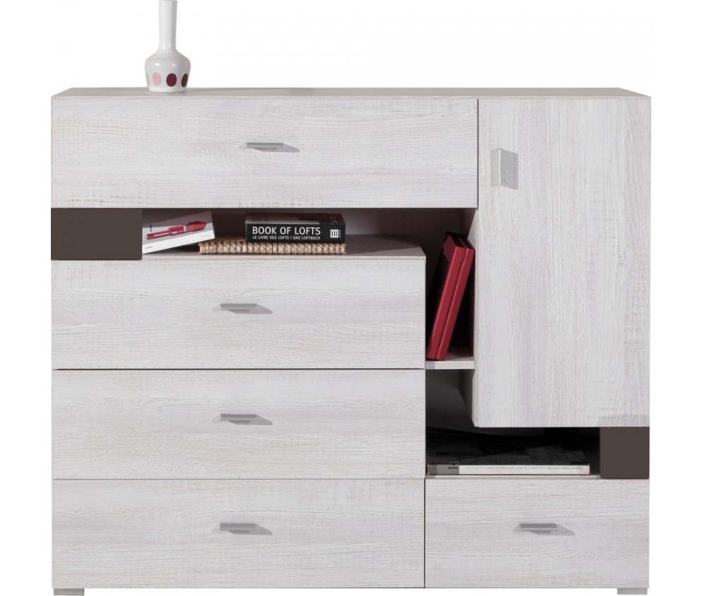 Komoda Naomi 120 1D5SZ Sosna Bielona/Earth