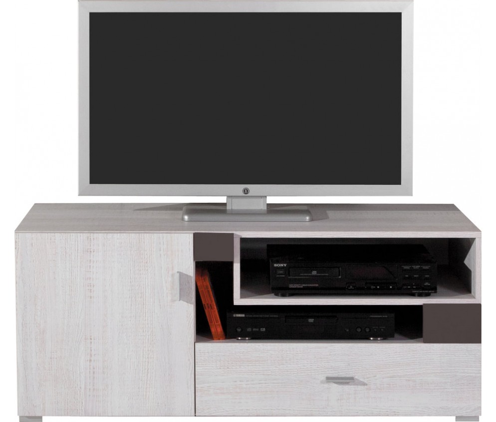 Szafka RTV Naomi 120 1D1SZ Sosna Bielona/Earth