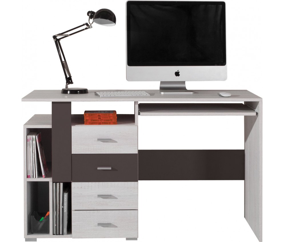 Biurko Naomi 125 4SZ Sosna Bielona/Earth