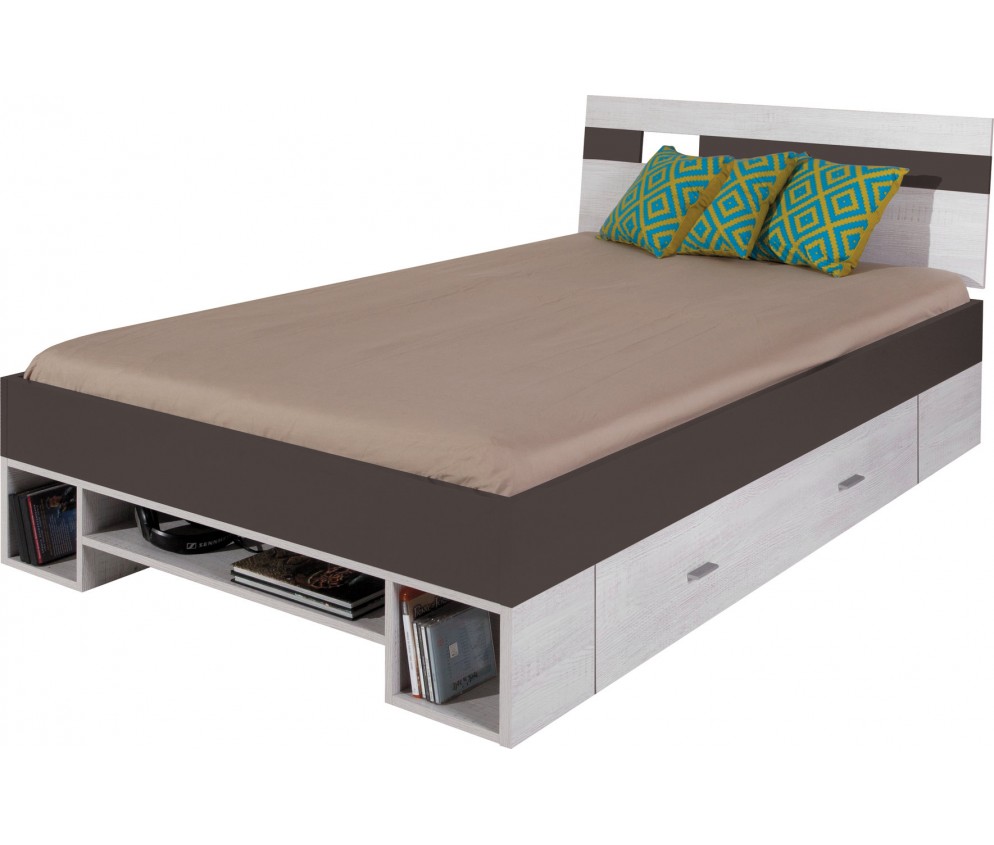 Łóżko Naomi 120 Sosna Bielona/Earth