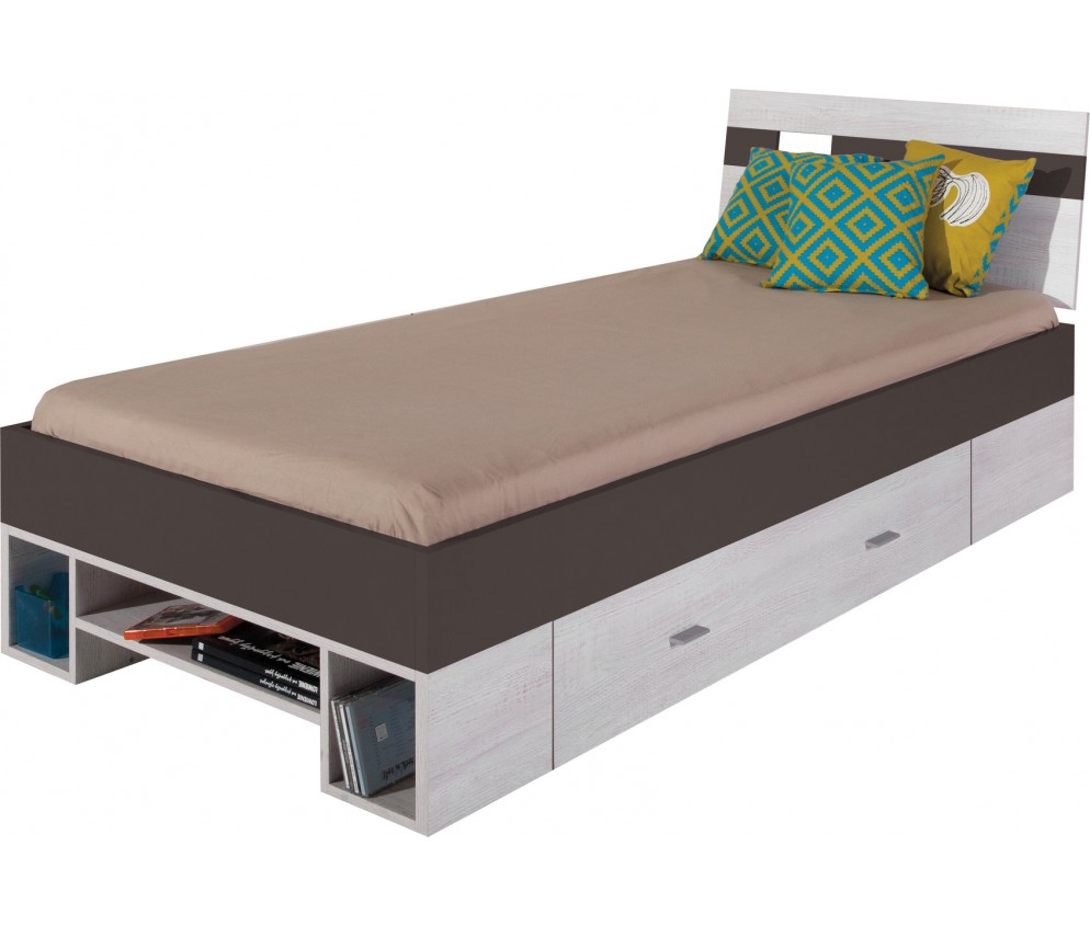 Łóżko Naomi 90 Sosna Bielona/Earth