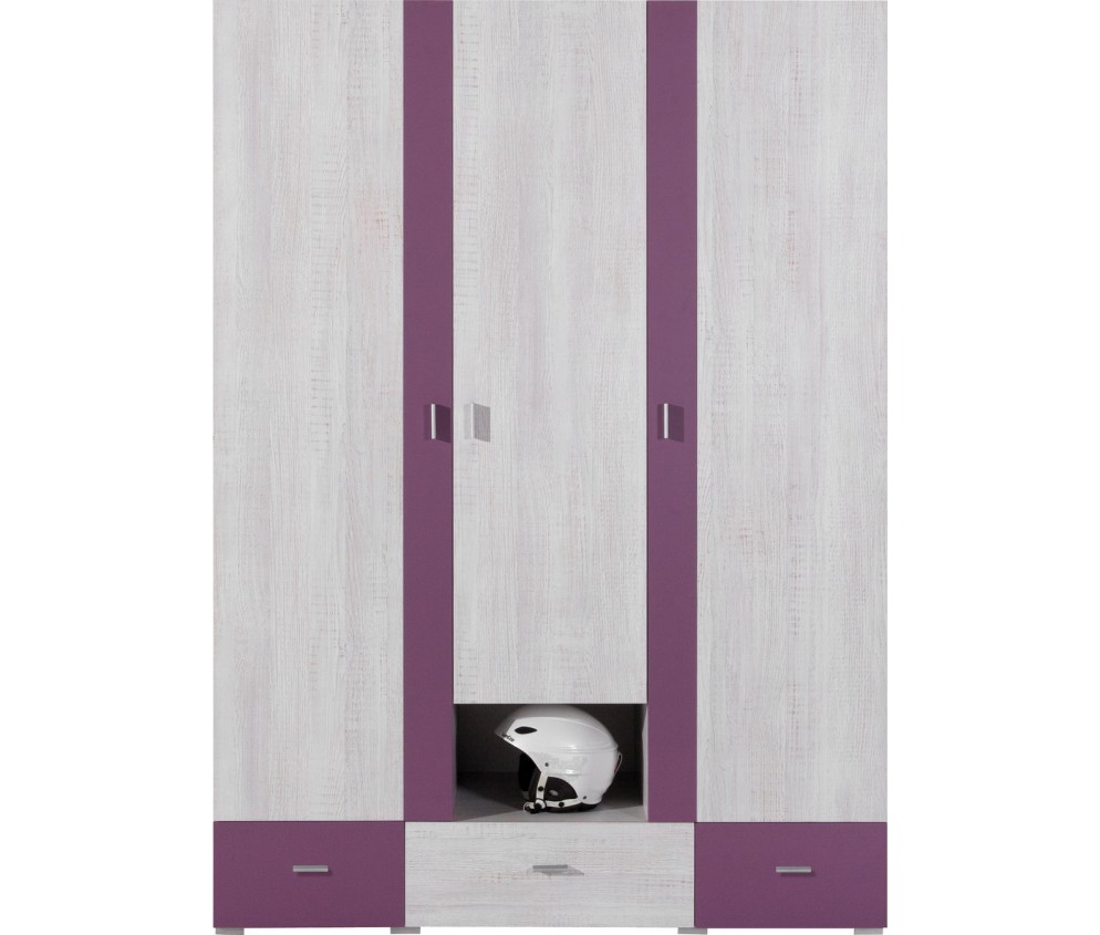 Szafa Naomi 140 3D3SZ Sosna Bielona/Viola
