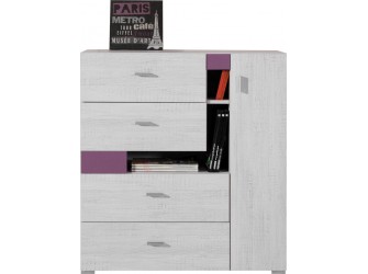 Komoda Naomi 90 1D4SZ Sosna Bielona/Viola