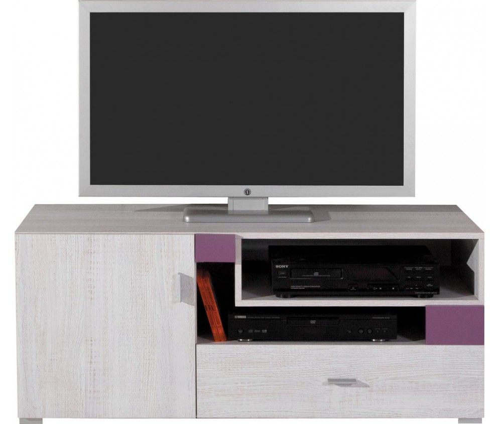 Szafka RTV Naomi 120 1D1SZ Sosna Bielona/Viola