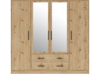 Szafa Simon 200 4D4SZ Dąb Aristan z lustrem