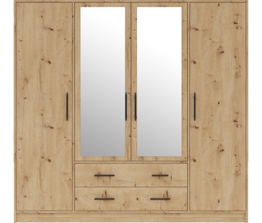 Szafa Simon 200 4D4SZ Dąb Aristan z lustrem