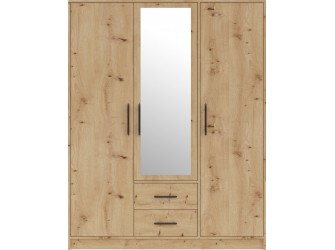 Szafa Simon 150 3D2SZ Dąb Aristan z lustrem