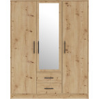 Szafa Simon 150 3D2SZ Dąb Aristan z lustrem