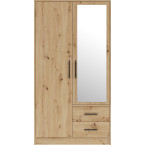 Szafa Simon 100 2D2SZ Dąb Aristan z lustrem