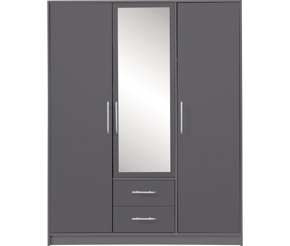 Szafa Simon 150 3D2SZ Antracyt z lustrem