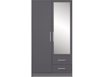 Szafa Simon 100 2D2SZ Antracyt z lustrem