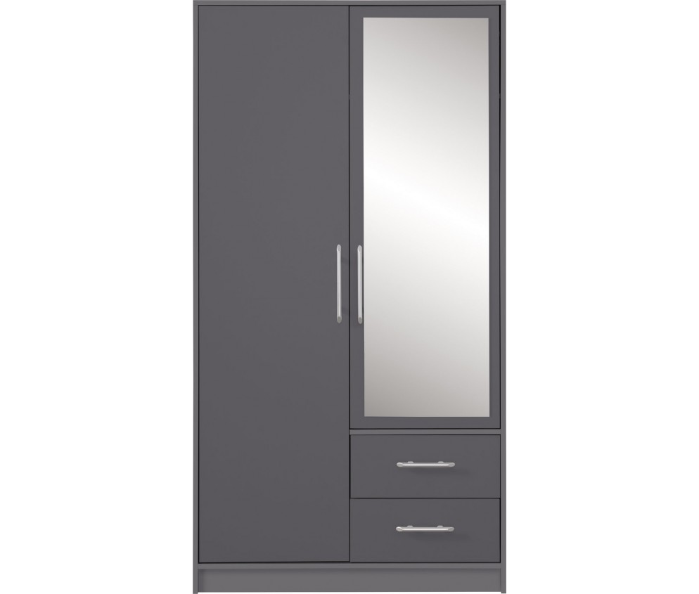 Szafa Simon 100 2D2SZ Antracyt z lustrem