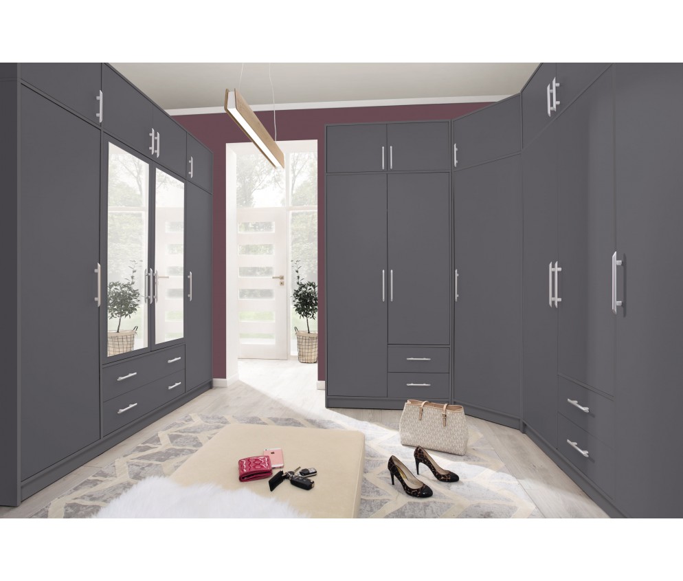 Szafa Simon 100 2D2SZ Antracyt z lustrem