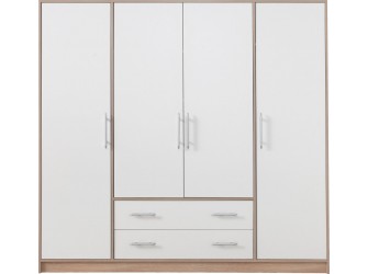 Szafa Simon 200 4D4SZ Dąb Sonoma/Biały Lux