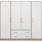 Szafa Simon 200 4D4SZ Dąb Sonoma/Biały Lux