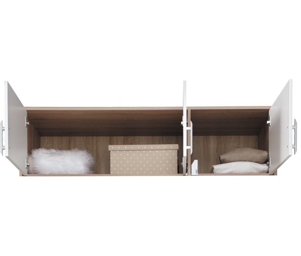 Szafa Simon 150 3D2SZ Dąb Sonoma/Biały Lux z lustrem