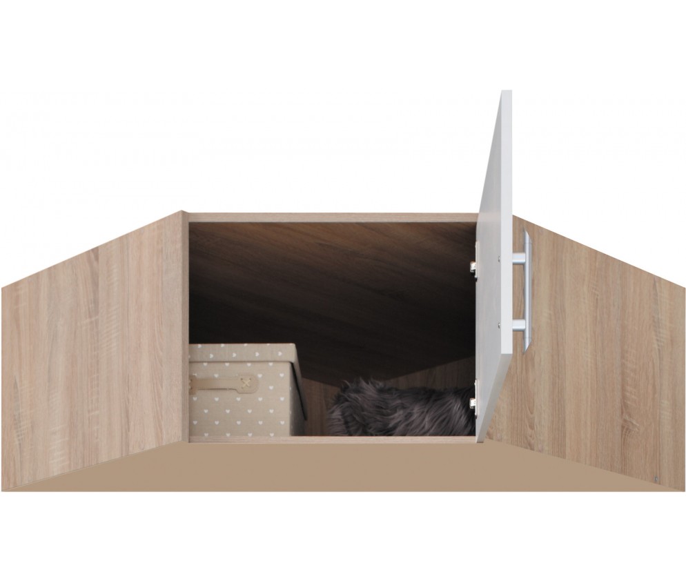 Szafa Simon 95  Dąb Sonoma/Biały Lux narożna prawa/lewa