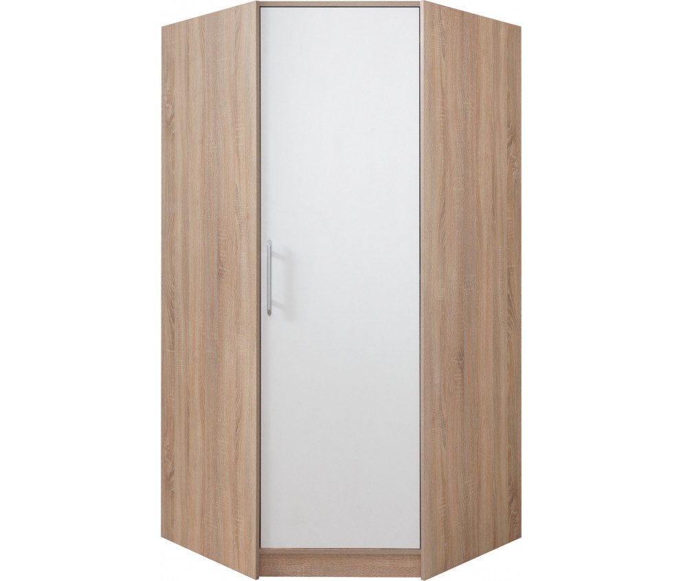 Szafa Simon 95  Dąb Sonoma/Biały Lux narożna prawa/lewa