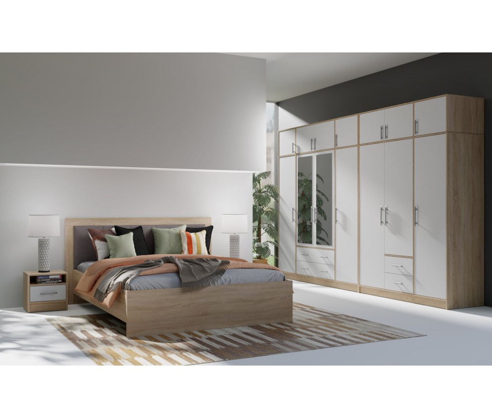 Komoda Simon 90 1D4SZ Dąb Sonoma/Biały Lux