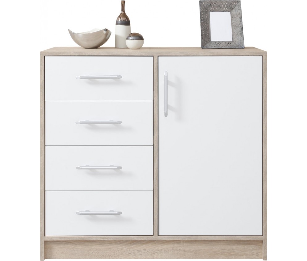 Komoda Simon 90 1D4SZ Dąb Sonoma/Biały Lux